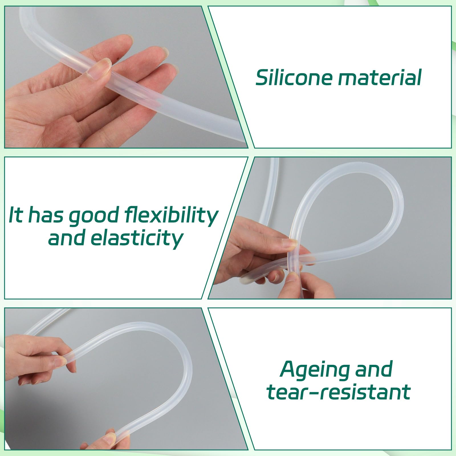 Tubo in silicone 7 mm ID x 11 mm OD, 5 m tubo trasparente, per casa, acqua potabile, industriale (spessore parete 0,2 cm)