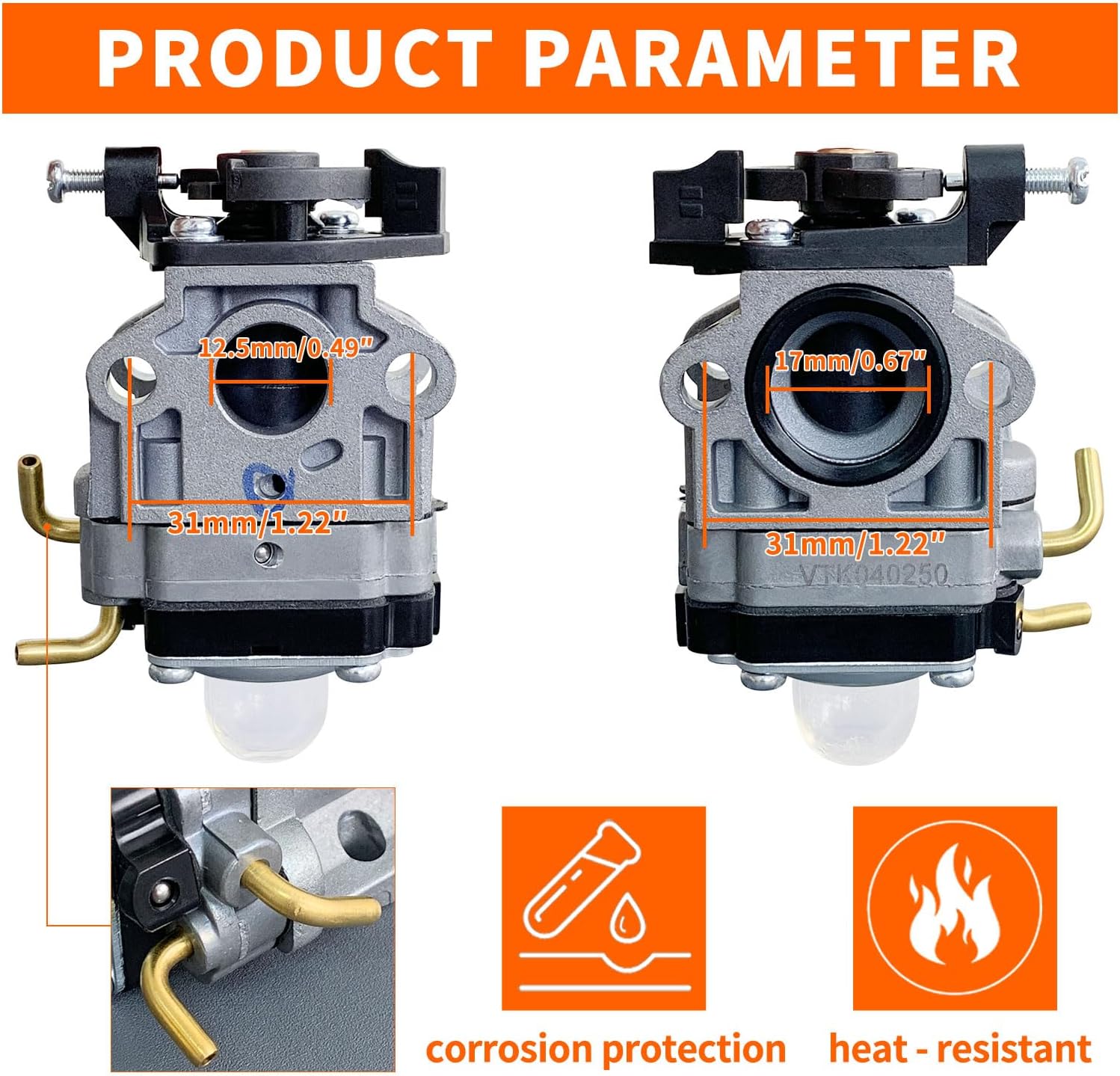 Ruixing OEM RY38BP Carburetor for Ryobi 308054129 RY38BP 175 MPH 760 CFM RY38BPVNM RY38BPEMCVNM 38cc Gas Backpack Leaf Blower