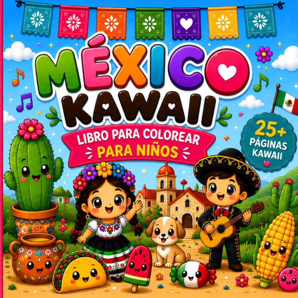 Mexico Kawaii: Libro para Colorear para Niños (kawaii travel Adventures)