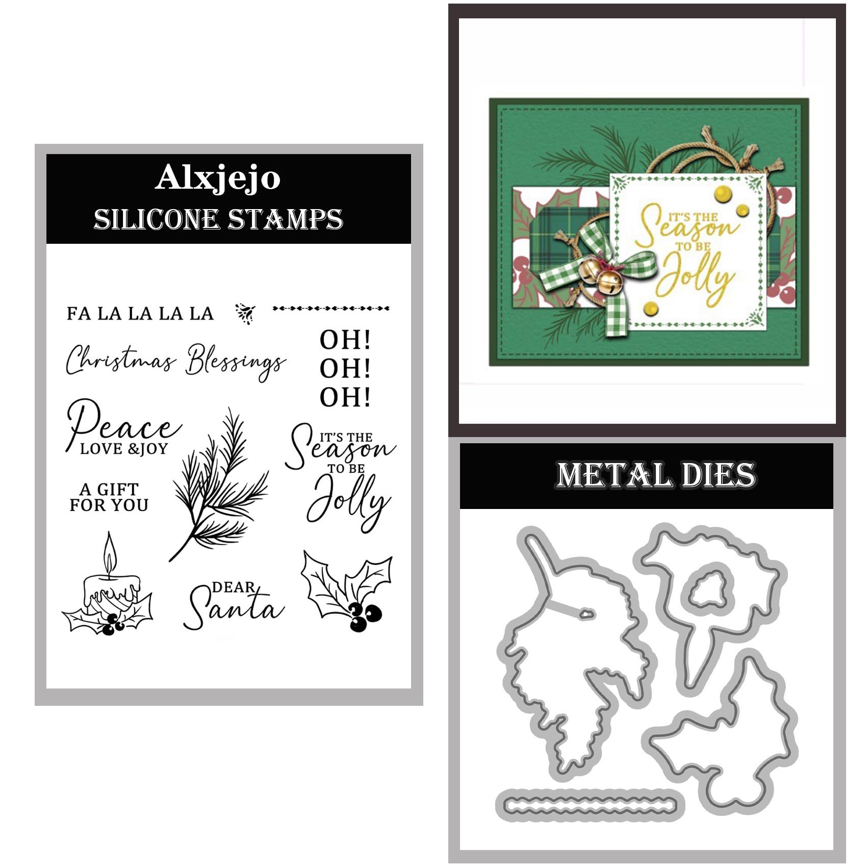 Alxjejo Cutting Dies and Stamps Set 2024-2025-2026,Stamps and die for Card Making for DIY Birthdays, Thanksgiving Day, Valentine's Day, Scrapbooking, Art Craft, Festivals Greeting Card Album