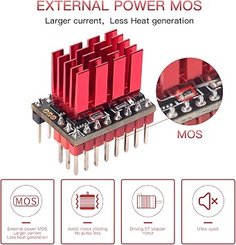 BIGTREETECH TMC5160T Pro V1.0 Stepper Motor Drivers with Heatsink Ultra Silent Driver Support 56V 3A High Speed/Voltage Printing SPI SD Mode for Octopus Pro/Manta M8P/SKR 3 CoreXY/I3 3D Printer 2Pcs