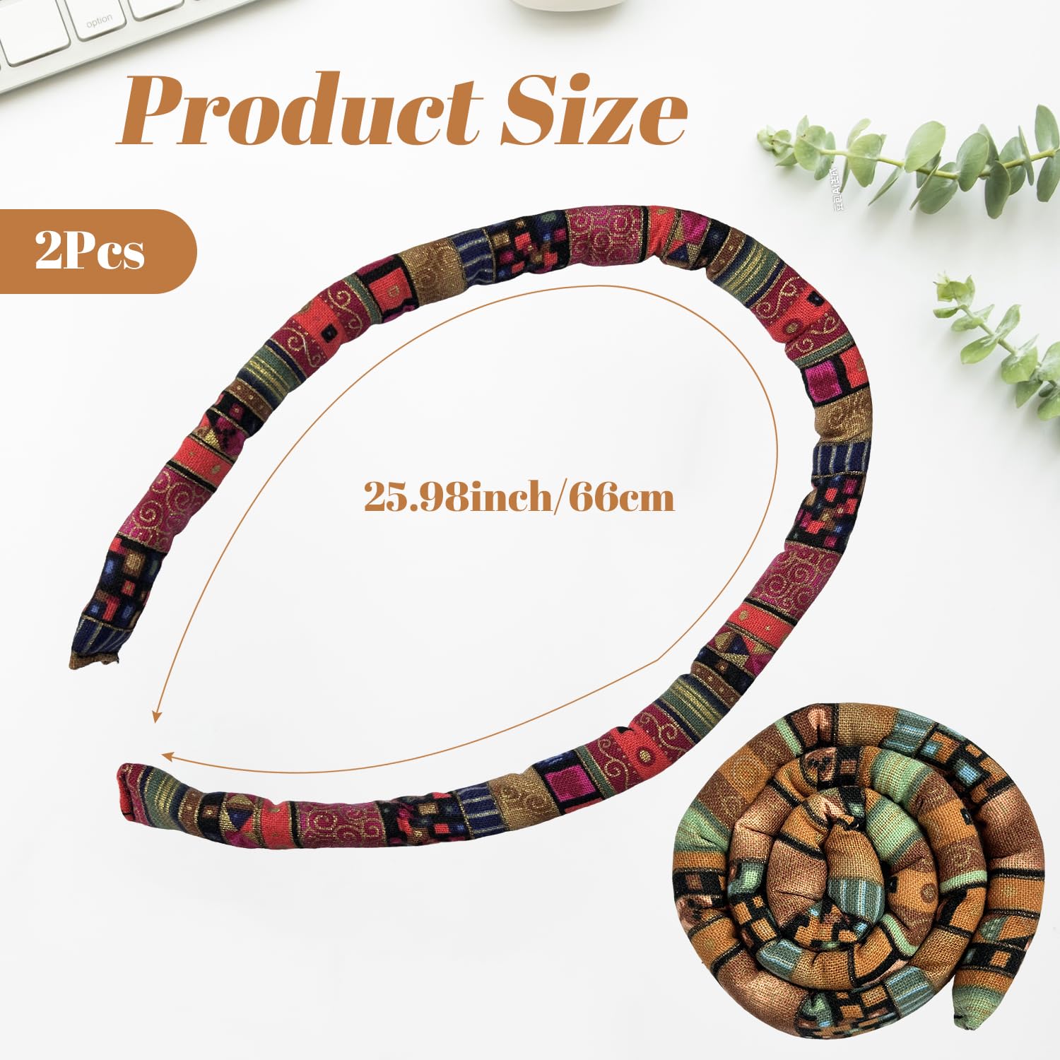Spiral Lock Hair Tie for Dreadlocks Bendable Ponytail Holder for Thick Curly Hair 25-Inch Dread Accessories for Women and Men (2Pcs-Combination 1) - Image 3