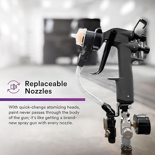 Miniatura 4 de 3M Performance Pressure HVLP Kit de recambio de cabezal de atomización 26814, tamaño 1.4, naranja, para uso pistola pulverizadora industrial