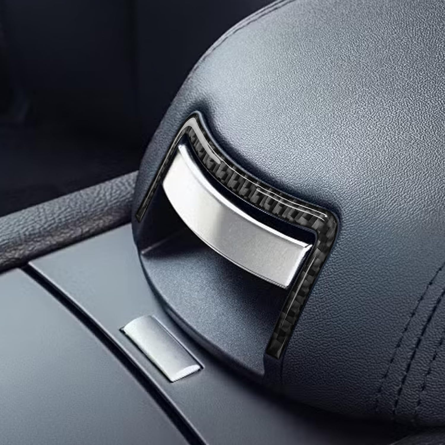 Real Carbon Fiber Compatible with Ford Taurus SEL/Limited/SE/SHO 2013-2019 2014 2015 2016 2017 2018 Accessories Car Armrest Box Switch Frame Cover Interior Trim Sticker Decal Black 1PC