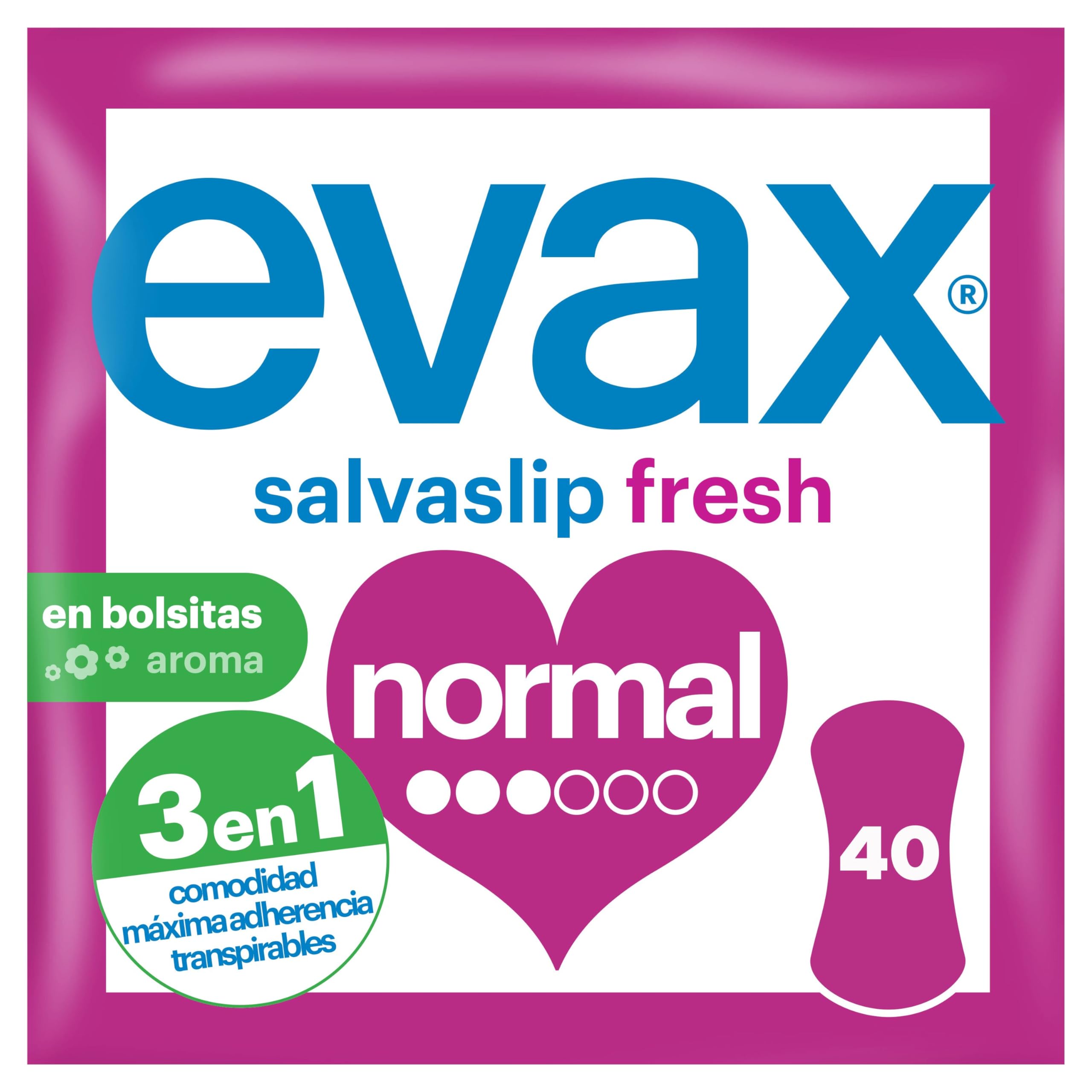 Evax Salvaslip Normal en Bolsitas Con Aroma, 400 unidades, Sistema No Olor, Frescura Y Protección