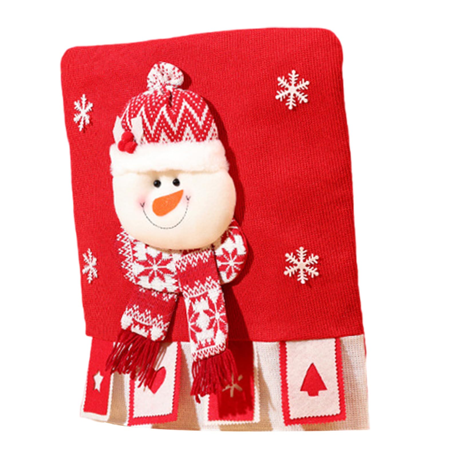 YROHGKPN Holiday Chair Back Covers Slipcovers with Santa Snowman Pattern for Christmas Decoration 1PC Christmas