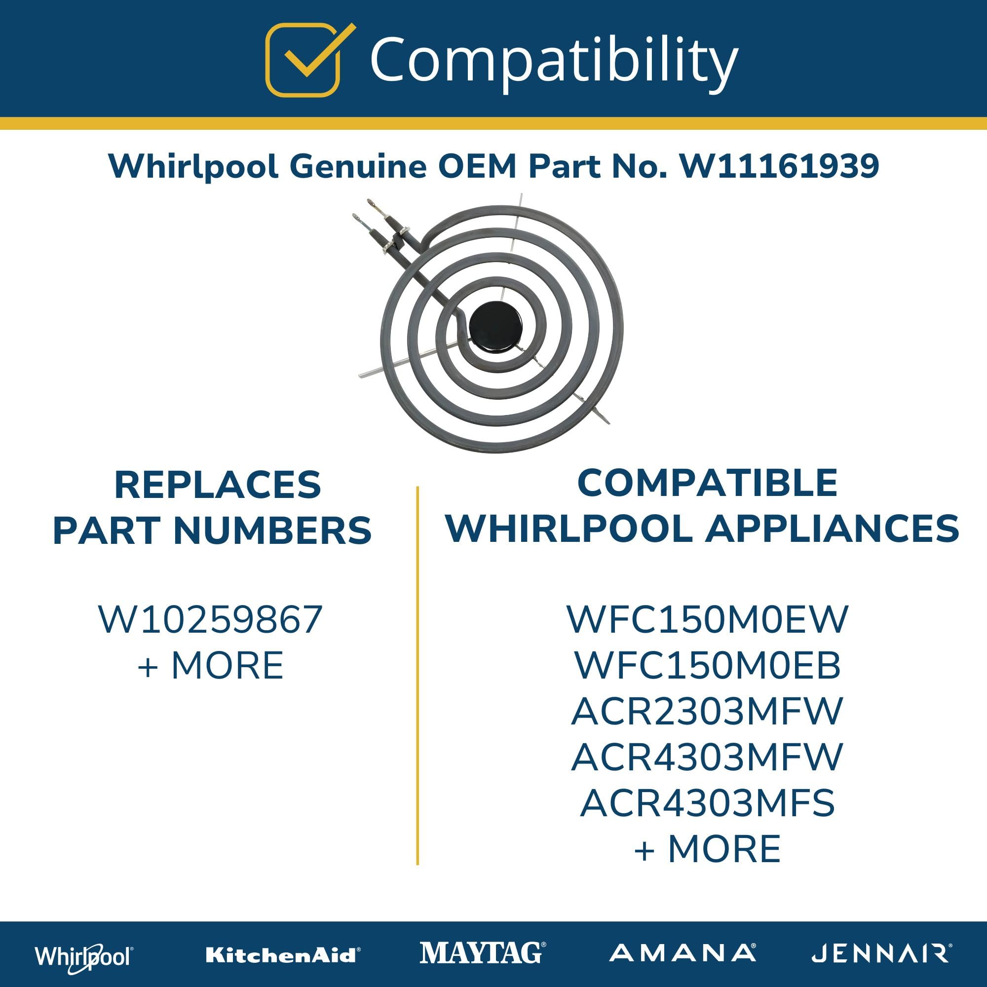 Amazon.com: Whirlpool W11161939 Range 8 Inch Surface Element