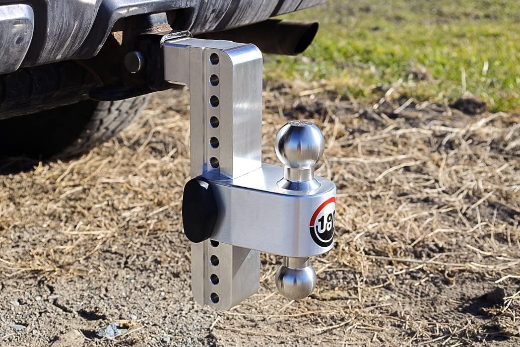 Weigh Safe Adjustable Trailer Hitch Ball Mount, 6" Adjustable Drop Hitch for 2.5" Receiver w/ 2 pc Keyed Alike Lock Set, Heavy Duty Aluminum Trailer Tow Hitch w/ Stainless Steel Tow Balls, 18,500 GTW