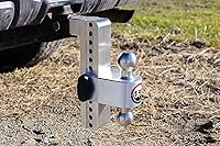 Vista 8 de Weigh Safe Soporte de bola de enganche de remolque ajustable, enganche de caída ajustable de 8 pulgadas para receptor de 2 pulgadas con 4 piezas