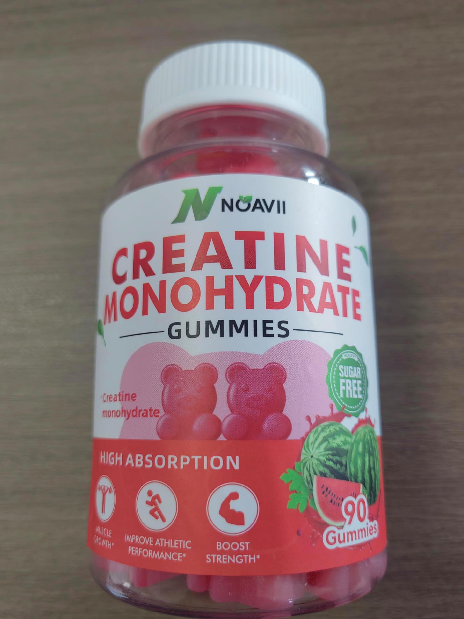Creatine Monohydrate Gummies 5000mg for Men & Women, Chewables Creatine Monohydrate for Muscle Strength, Muscle Builder, Energy Boost, Pre-Workout Supplement-90 Watermelon