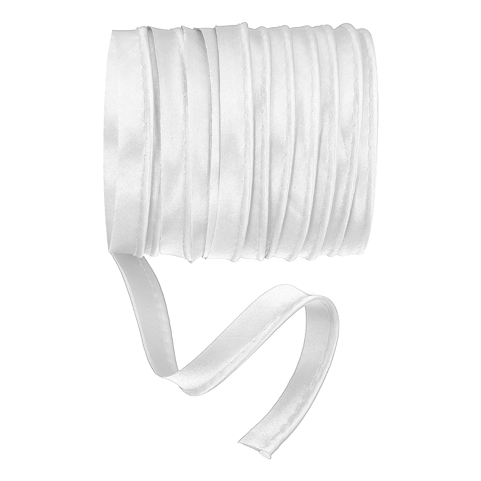 YELARXI Ruban Biais Maxi Passepoil 4,6 M Avec Cordon Satin Gris - Parfait Pour Couture Et Décoration