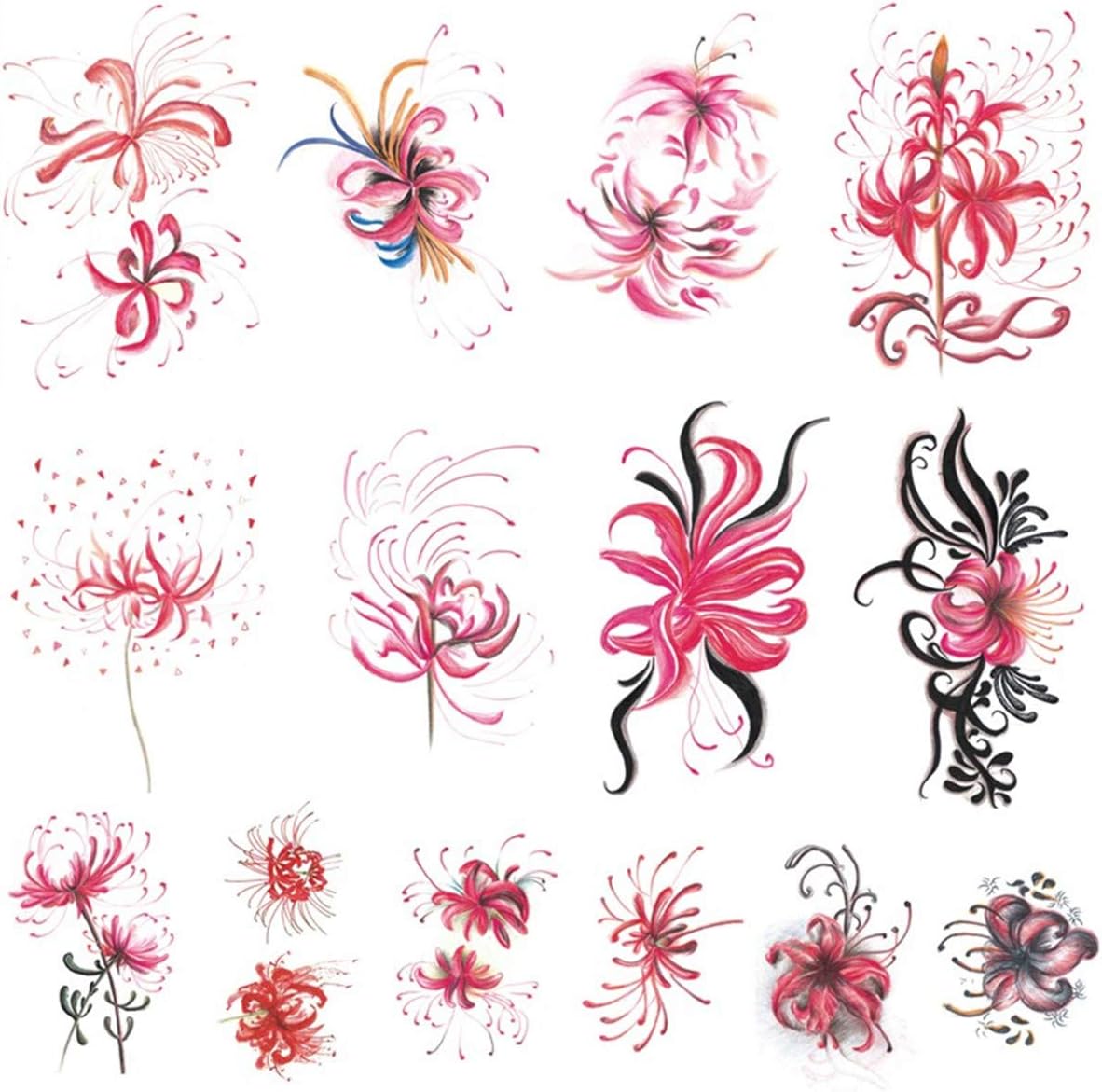 High Quality Brand 3d tattoo stickers waterproof three-dimensional style fairy mandala sand flower arm temporary tattoo stickers [a 15 sheets]