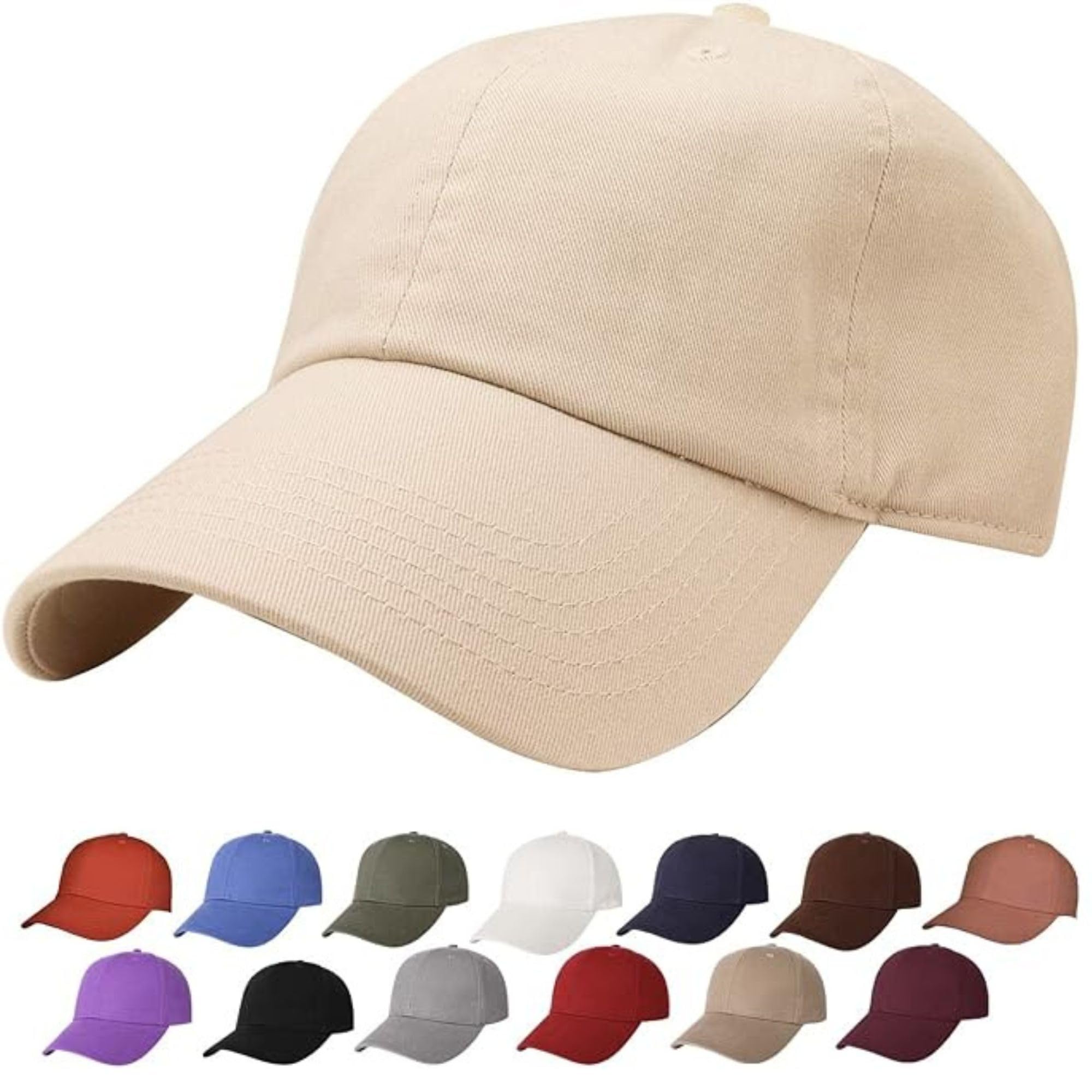 RASAON™ 100% Cotton Baseball Dad Cap Adjustable Size hat for Running Workouts and Outdoor Activities baseball cap for men women