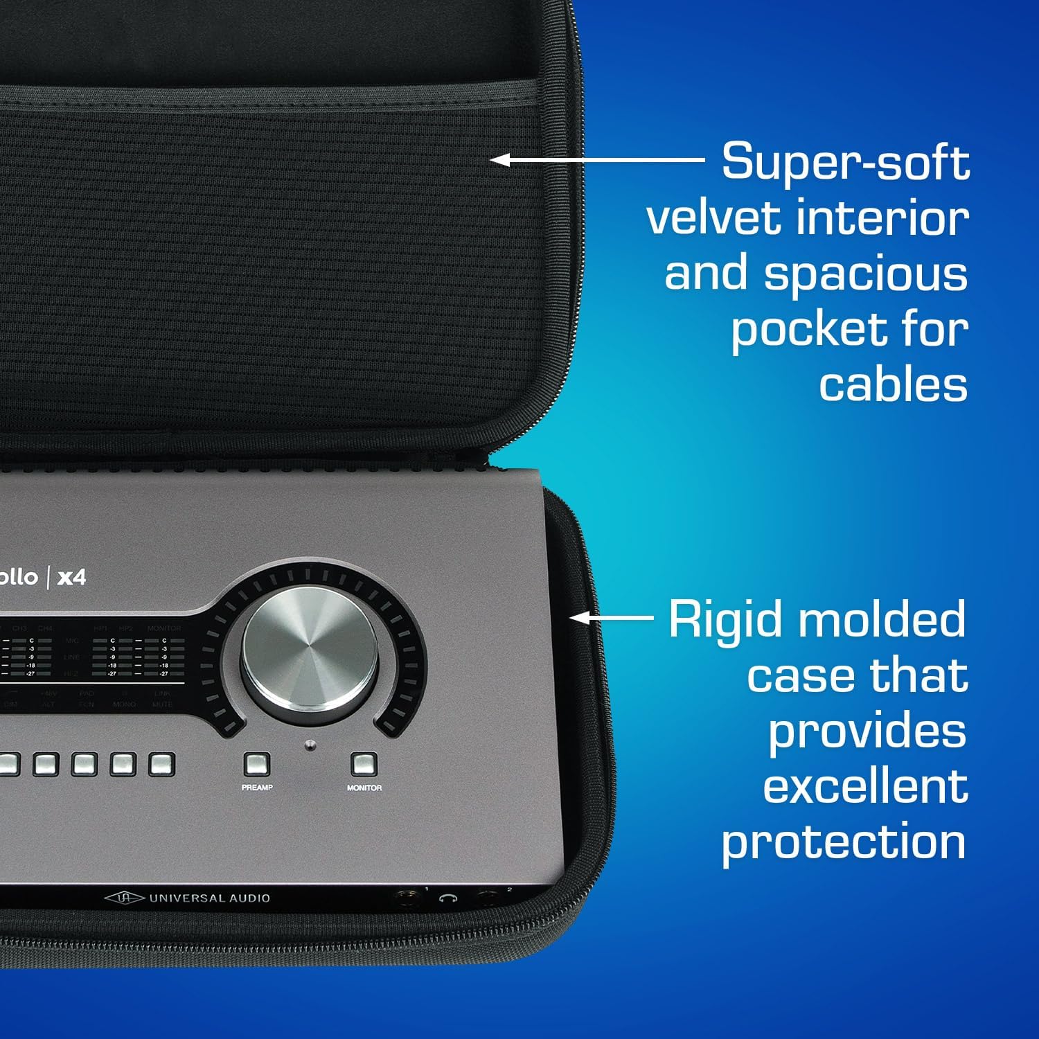 ANALOG CASES Universal Audio Apollo x4 / Focusrite 18i8 / 8i6 Case - Custom-Fitted Compact PULSE Hard Case for Travel - Image 3