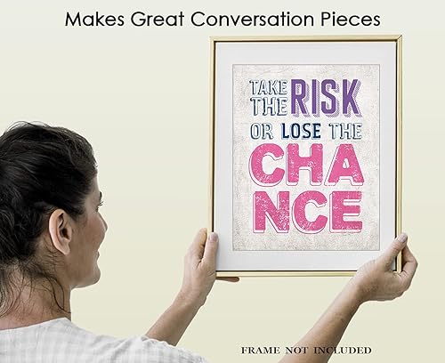 Miniatura 4 de Take the Risk or Lose the Chance Positive Quotes Inspirational, Motivational & Affirmation Wall Art Decor Poster for Office, Classroom, Livingroom &
