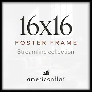Americanflat 16x16 Picture Frame - Slim Molding - Black