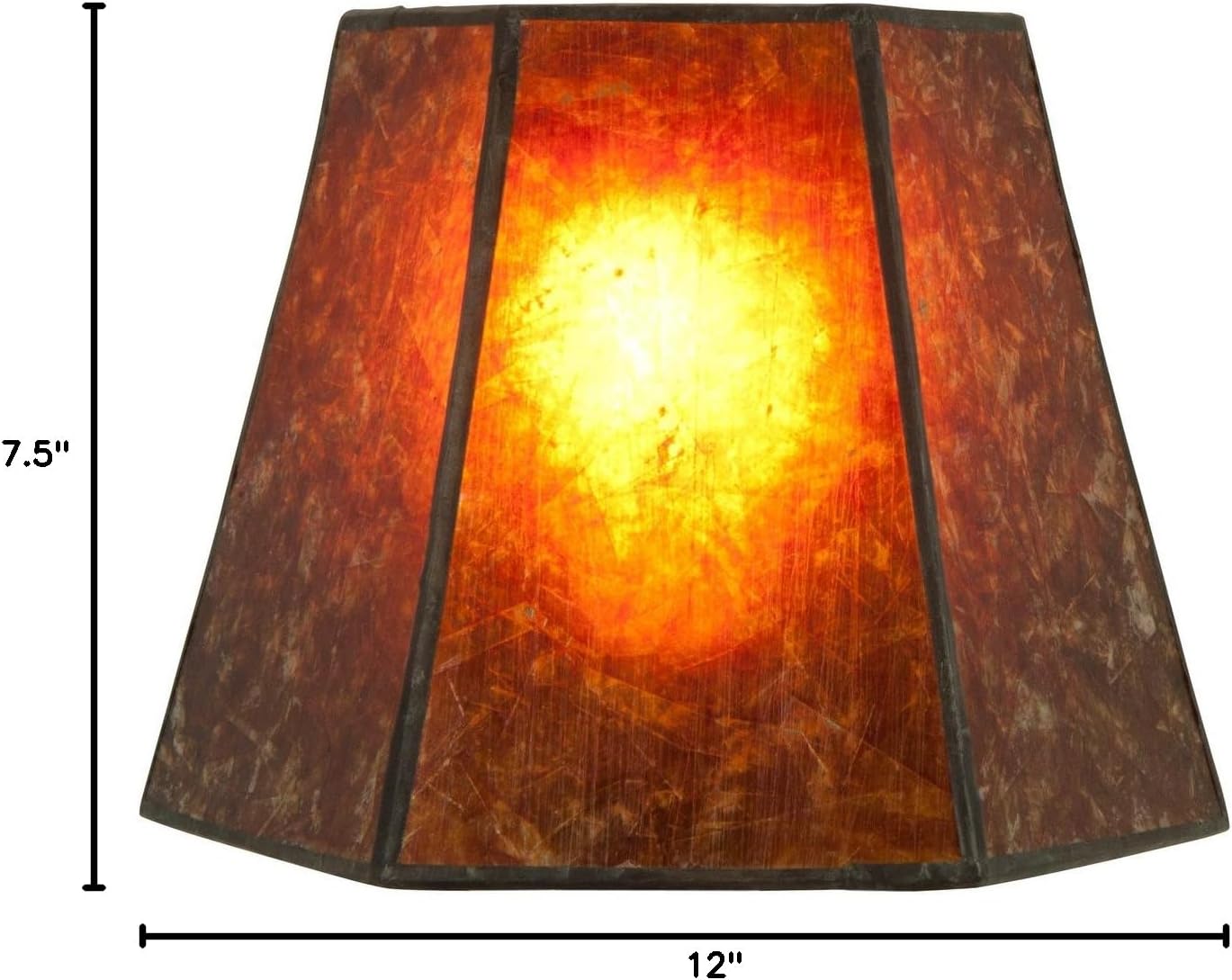Upgradelights 12 Inch Uno Down Bridge Mica Lamp Shade Replacement for Floor Lamps 7x12x7.5
