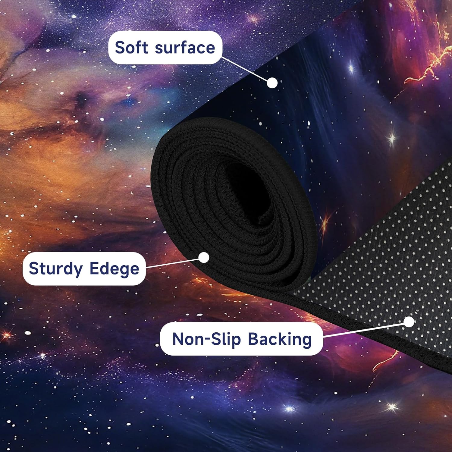 2'x3' Galaxy Area Rug Washable Starry Sky Nebula Rug for Kids Room Entryway Bedroom Decor Soft Low Pile Outer Space Carpet,23.6"x35.4"