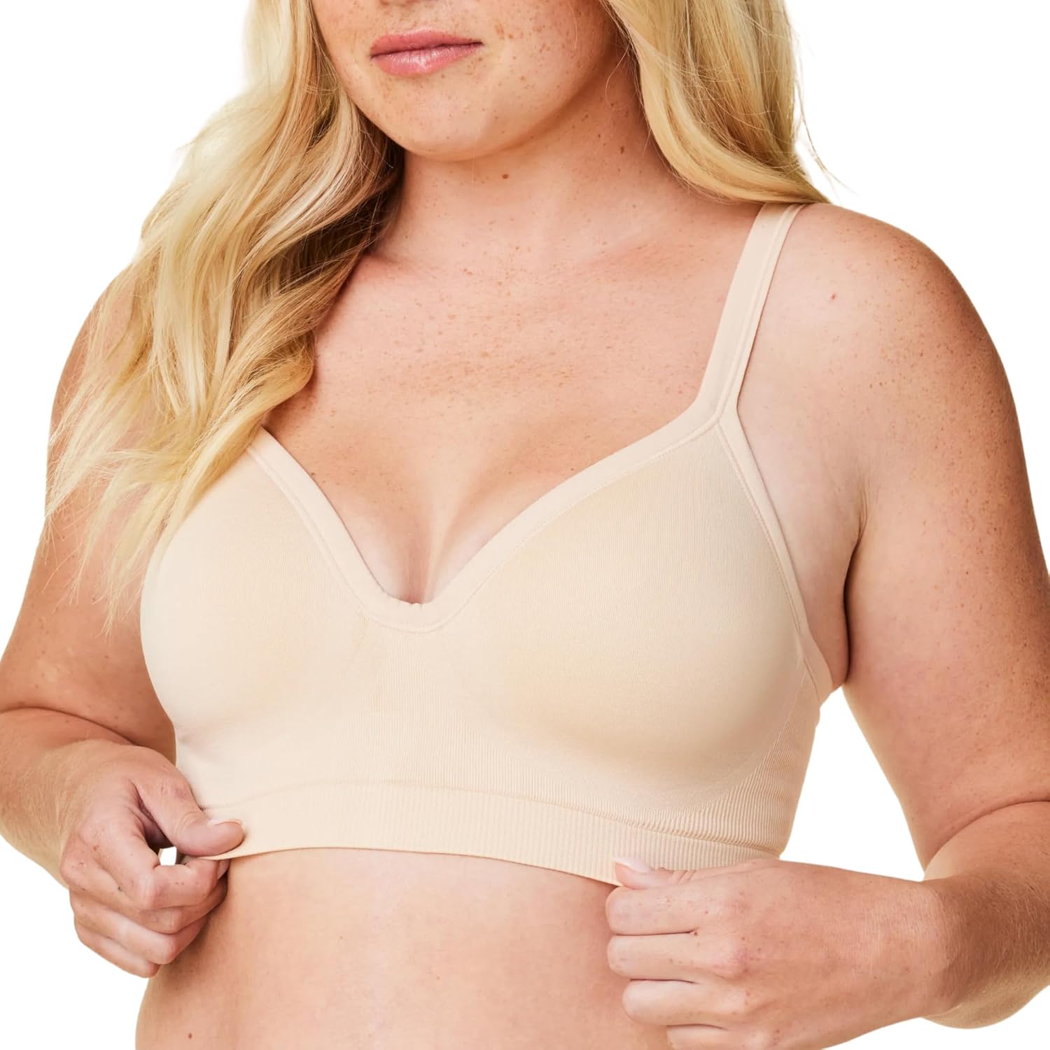 Bravado Designs Sustainable Muse Seamless Wireless V-Neck Everyday Bra Adjustable A to G Cups