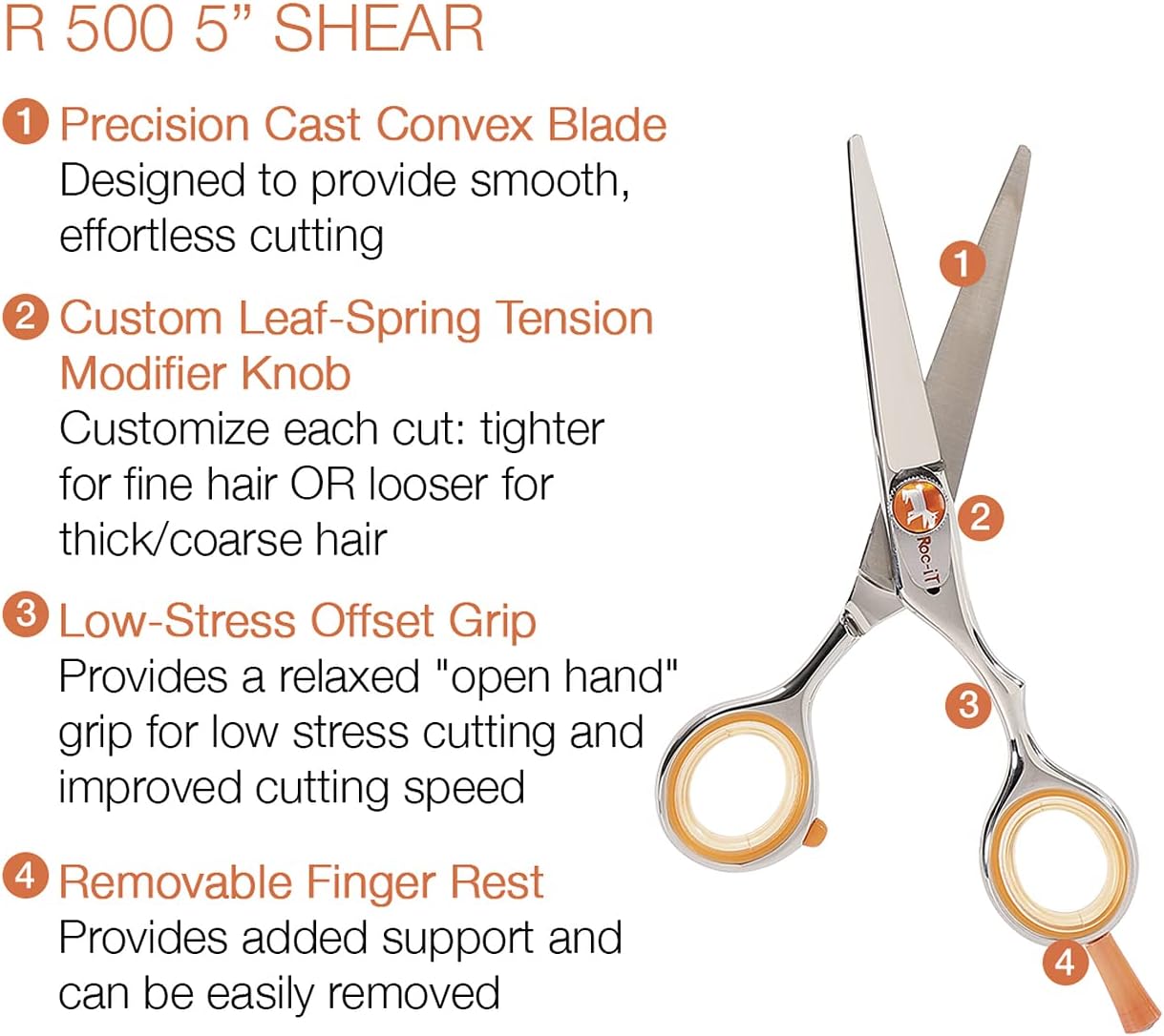 Cricket Centrix Roc-It Dog Professional Stylist 5” Hair Cutting Shears and 30T Thinning Hair Cutting Scissors Duo Set, Salon Barber Supplies for Women and Men Haircut