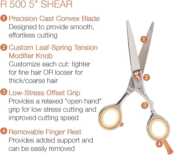 Cricket Centrix Roc-It Dog 5 Hair Cutting Shears & 30T Thinning Scissors | Professional Stylist, Duo Set, Salon Barber Supplies, For Women and Men