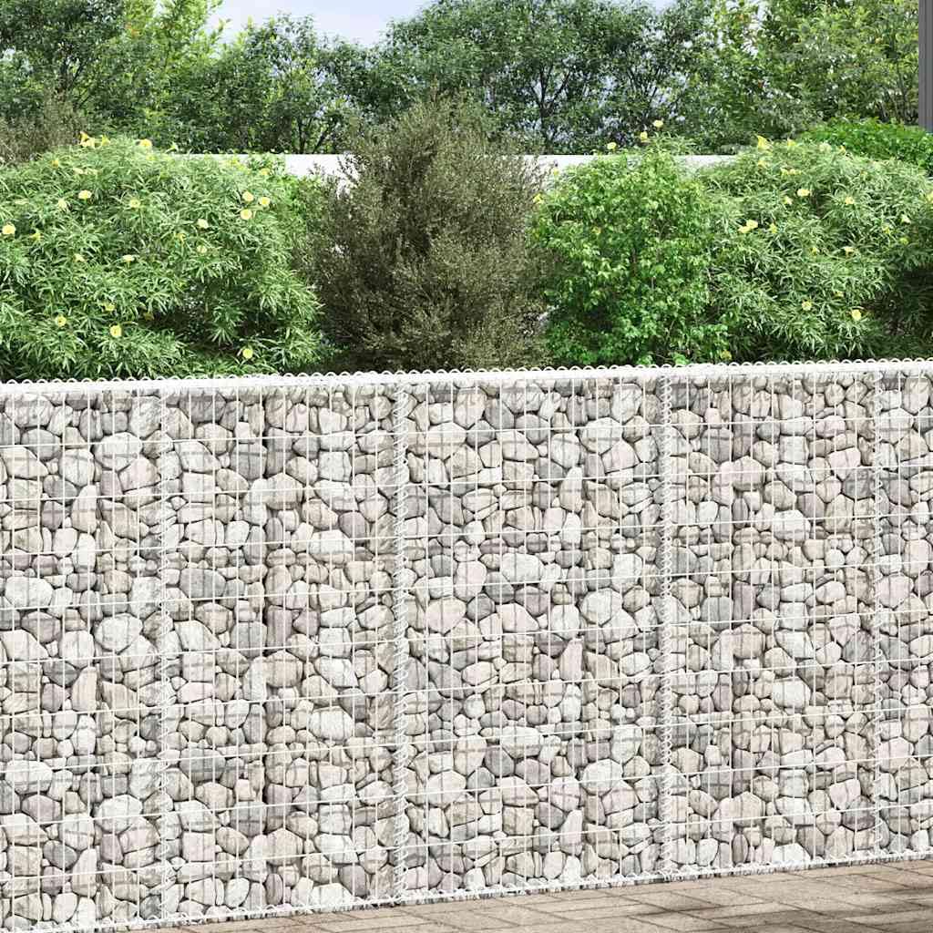 Jardinera de acero galvanizado, 100 x 20 x 100 cm, cesta de alambre de acero galvanizado para jardín, maceta estable como malla de malla, inoxidable y resistente a la intemperie, para flores o grava