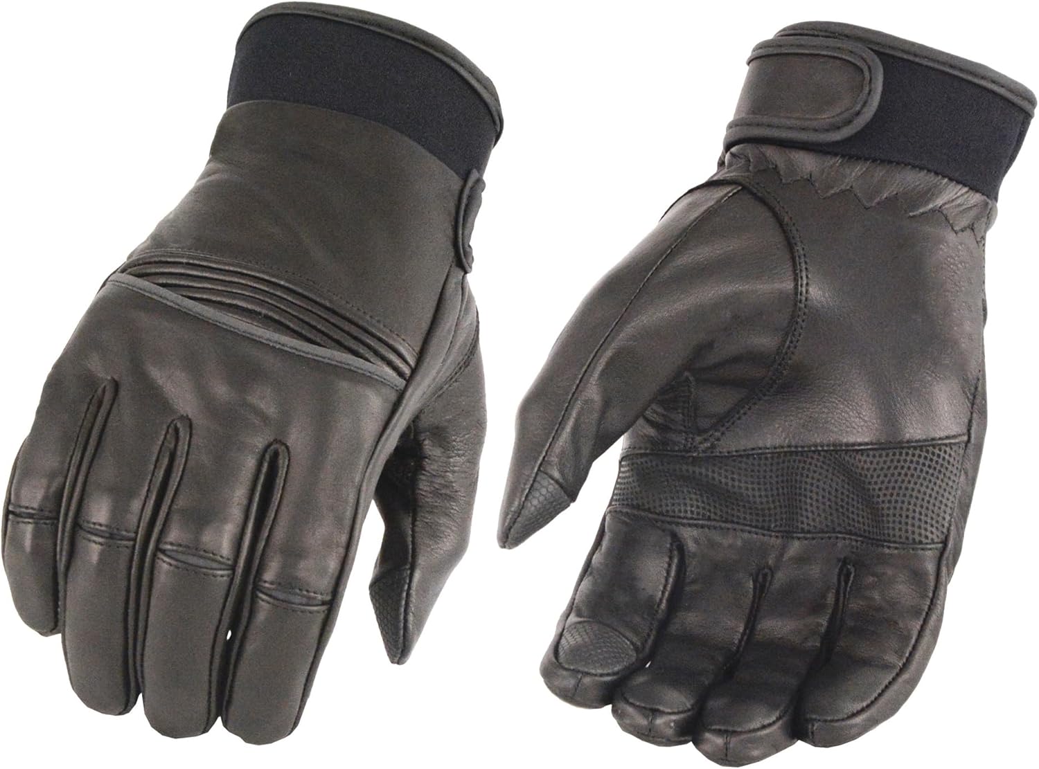 Milwaukee Leather Men's Leather MG7525 Riding Glove w/Flex Knuckles, Reflective Trim