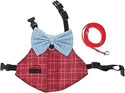 Abaodam Conjunto de Peitoral E Guia para Coelho: Coleira Ajustável para Coelhos de Pequeno Porte - Roupas Fofas para Coelhos Com Corda para Caminhadas Ao Ar Livre, Festas E Uso Diário (m)