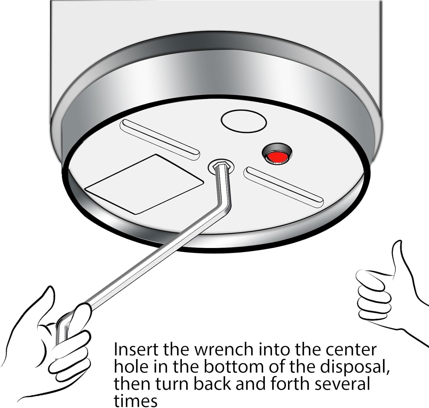 Garbage Disposal Wrench, Garbage Disposal Allen Wrench Tool Compatible with InSinkErator Garbage Disposal for Un-Jam/Food Garbage Disposal Fix Garbage Disposal Repair/Unclog Kitchen Sink, Silver