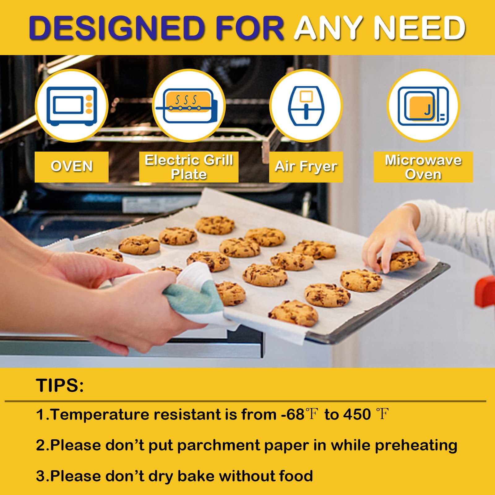 HaWare 200 Pcs Baking Paper Sheet, Precut Parchment Paper for Steaming Cooking Grilling Healthy& Non-Stick, 40x30 cm - Image 3
