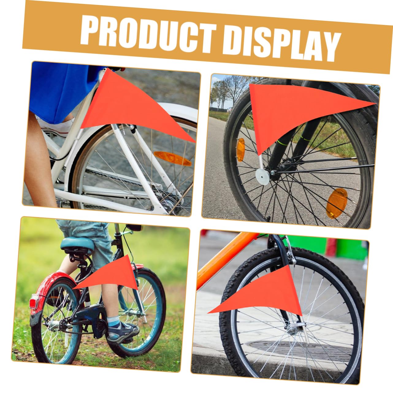 Garneck 5Pcs Bike Safety Flags High Visibility Caution Flags for Bicycles Durable Tear Resistant Warning Pennants Easy to Install for Outdoor Use