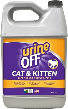 Urine Off Kitten & Cat Pet Stain Remover | Fresh Scent Carpet Cleaner | Bio Enzymatic Stain & Urine Odor Eliminator | Pet Safe Cleaner | 1 gal.