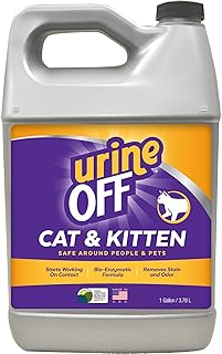 Urine Off Kitten & Cat Pet Stain Remover | Fresh Scent Carpet Cleaner | Bio Enzymatic Stain & Urine Odor Eliminator | Pet Safe Cleaner | 1 gal.