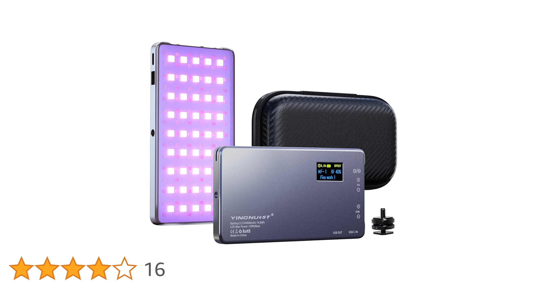 Amazon | LEDビデオライト RGB 撮影用ライト 高輝度 4000mAh