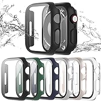 Vista 1 de Paquete de 6 fundas compatibles con Apple Watch Series 6, SE, 5 y 4 con protector de pantalla de cristal templado, cubierta protectora dura de PC