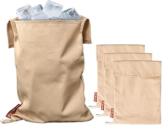 Canvas Ice Crusher Bag, Lewis Style Ice Bag with Flap – Craft Perfect Crushed Ice for Cocktails, Mai Tais & Beyond, Beige