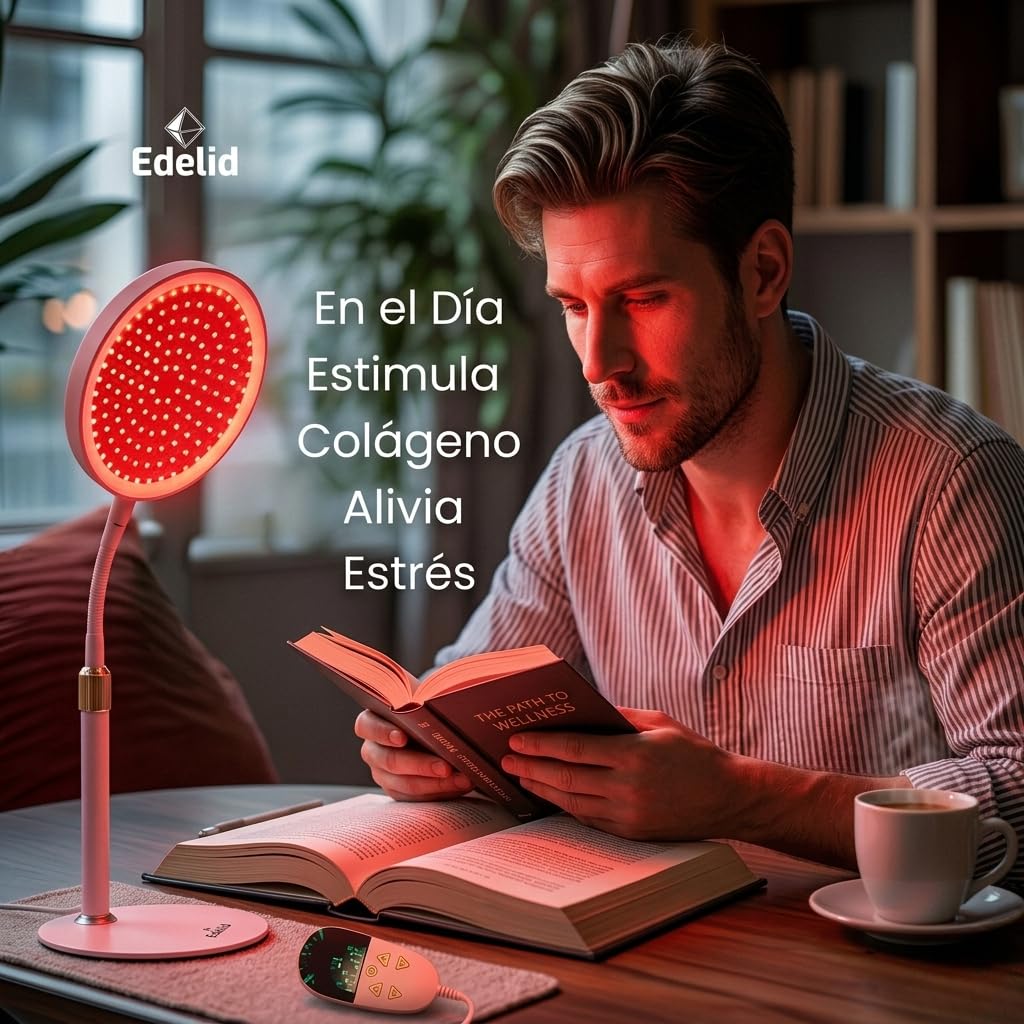 Lampara luz roja Red light therapy: Mejora la piel, descanso reparador, cura lesiones y más vitalidad - Promueve la producción natural de magnesio, colageno, melatonina, vitamina D y hierro