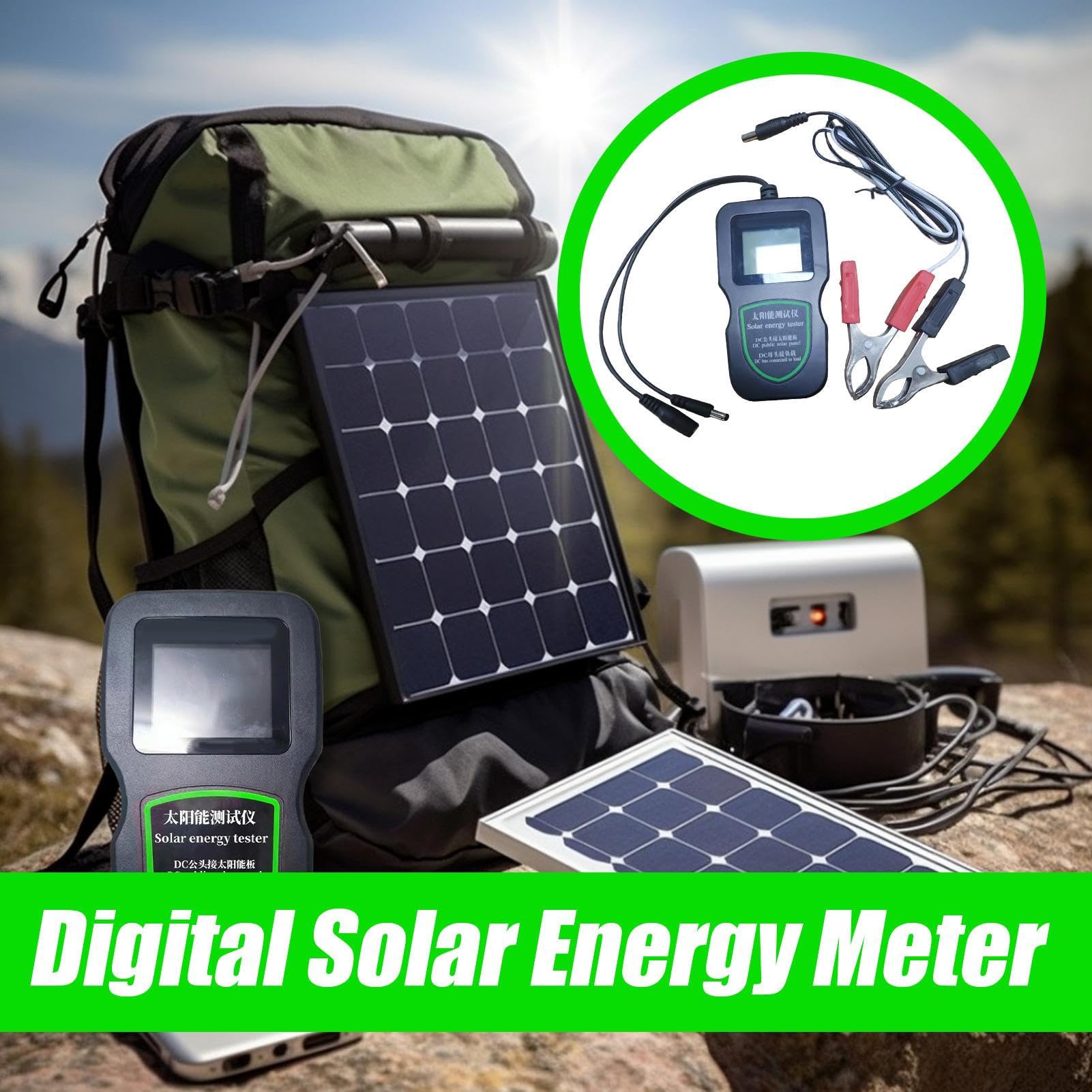 Nóż solarny – precyzyjne pomiary do ogrodu | cyfrowy panel słoneczny 200 W, precyzyjny pomiar na podwórku, przemyśle, motoryzacji, na zewnątrz, w rolnictwie, 15 x 8 x 3,5 cm