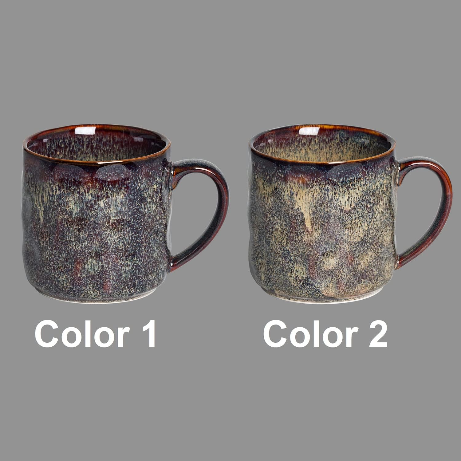 Ceramic Coffee Mugs - 12 Ounces Ceramic Mugs - Tea Cups with Handle - Funny Cappuccino Cups - Dishwasher Safe, Set of 4