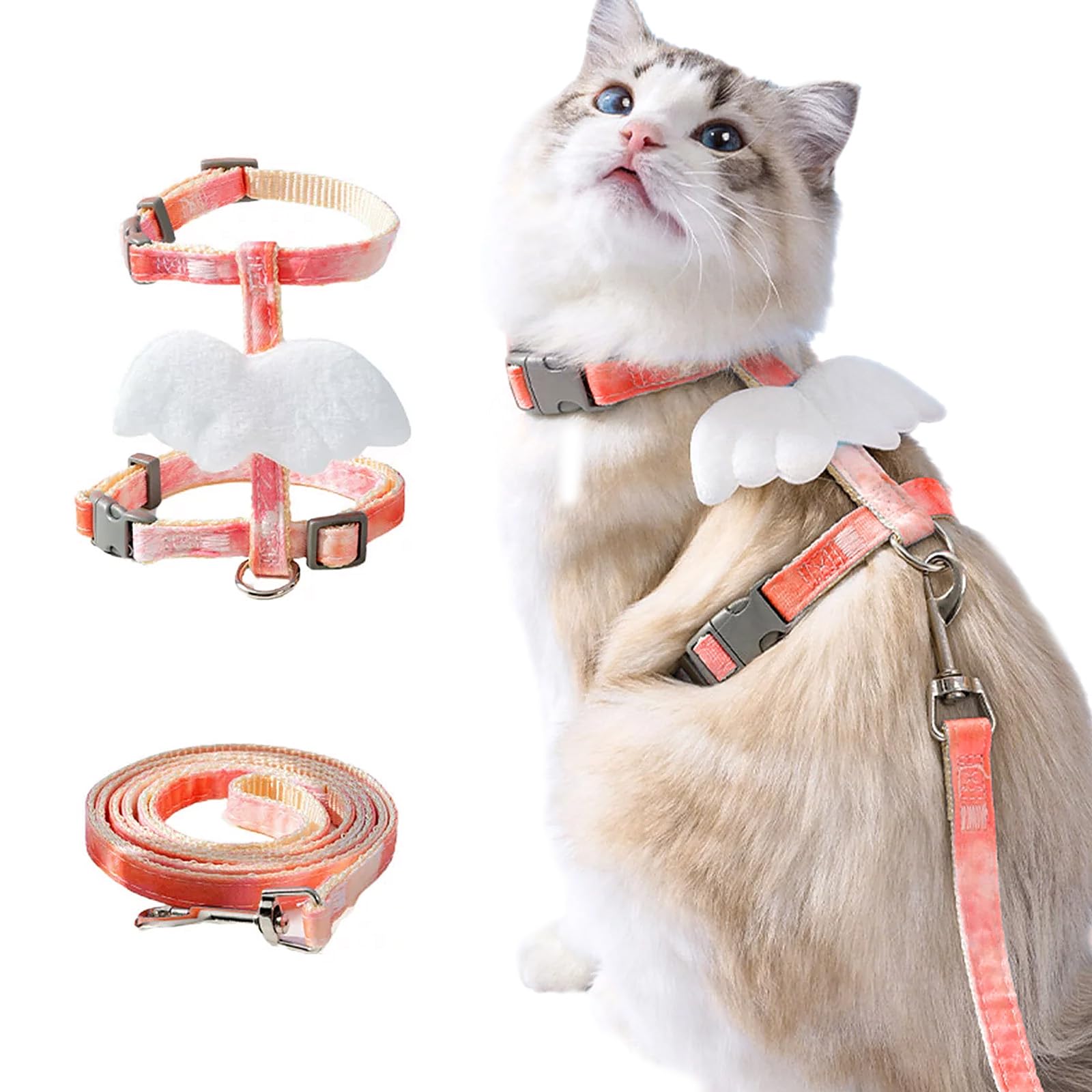RTRTGS Arnes para Gatos – para Gatos, Conejos y Cachorros - Ideal en Paseos y Visitas al Veterinario - Correa Gato Ajustable