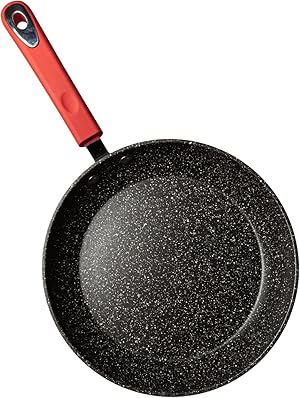 Millvado Nonstick Frying Pan, 8" Small Skillet With Healthier Granite Non Stick Coating, Omelet Egg Pan, Cooking Pan, Silicone Easy Grip Handle, Compatible with Electric, Gas, Induction Frying Pans