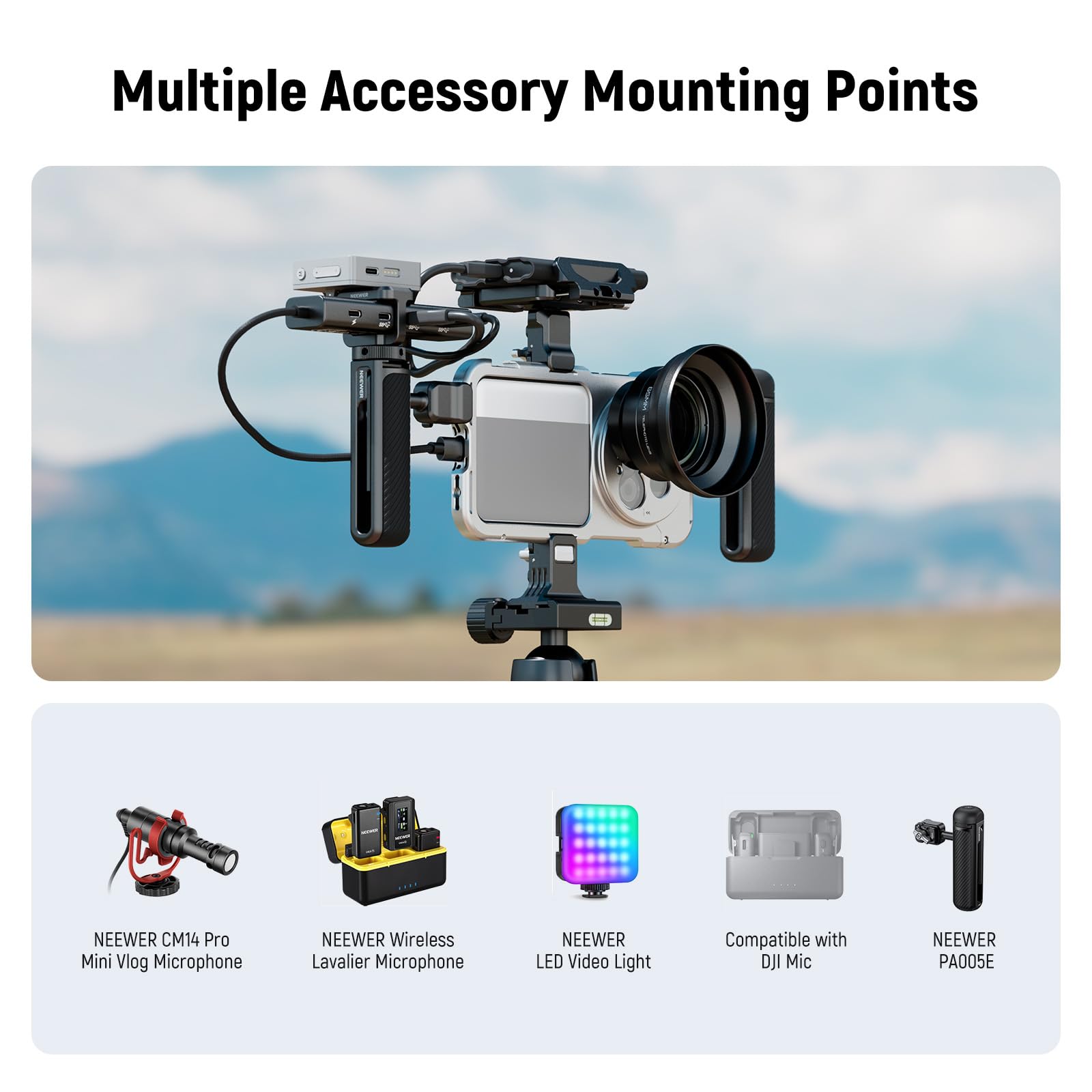 NEEWER 15 Ultra Cage, Video Rig Jaula Teléfono Estabilizador Liberación Rápida Compatible con Xiaomi 15 Ultra con Adaptador Filtro 67mm y Placa Posterior Lente 17mm para Grabar Filmar, PA091 Plata