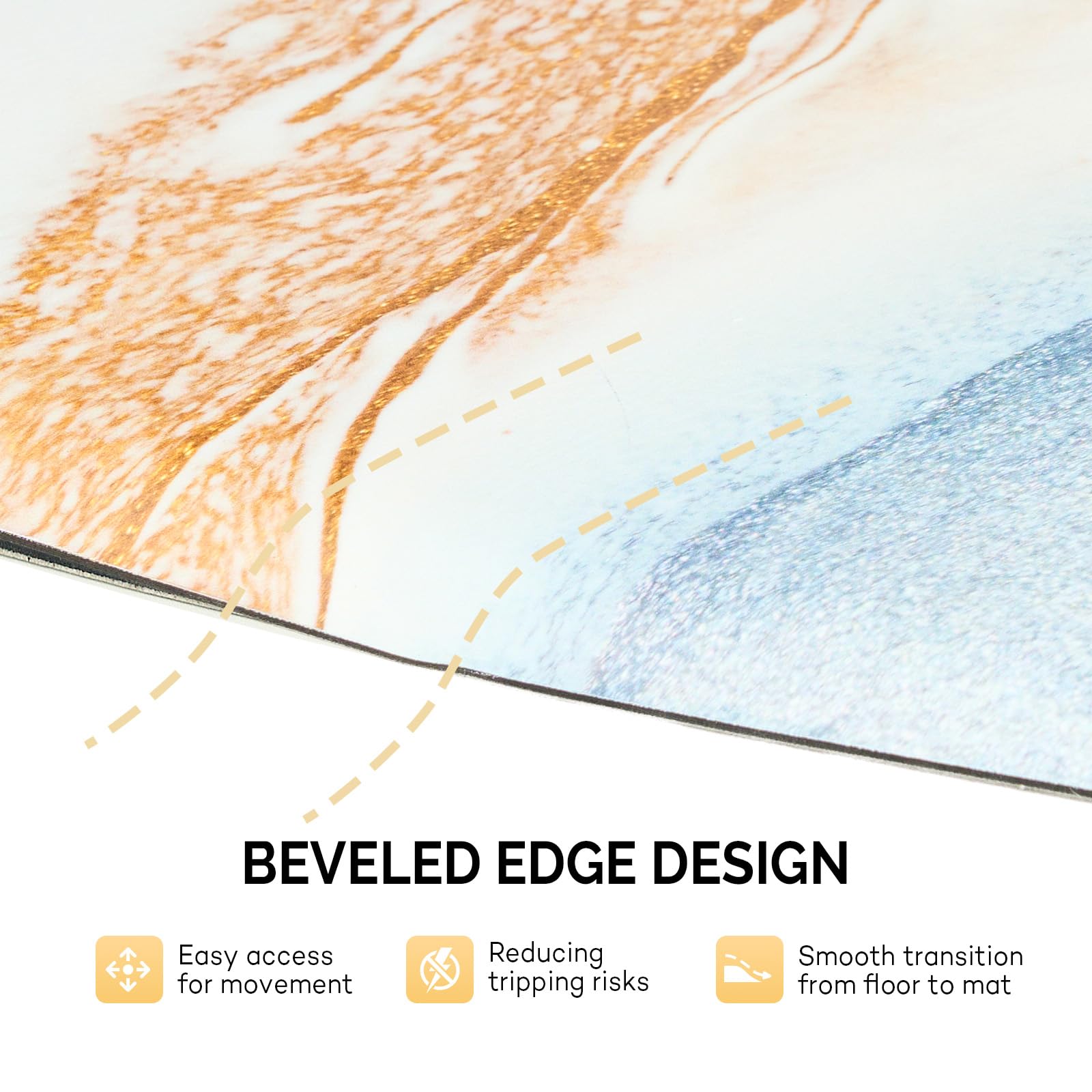 OmySalon 3’x 5’x5/8'' Thick Salon Mats for Hair Stylist Anti Fatigue, Barber Floor Mat with Round Base, Salon Chair Mat Hairdresser Standing, Anti-Slip Easy Cleaning — Amazon image 6