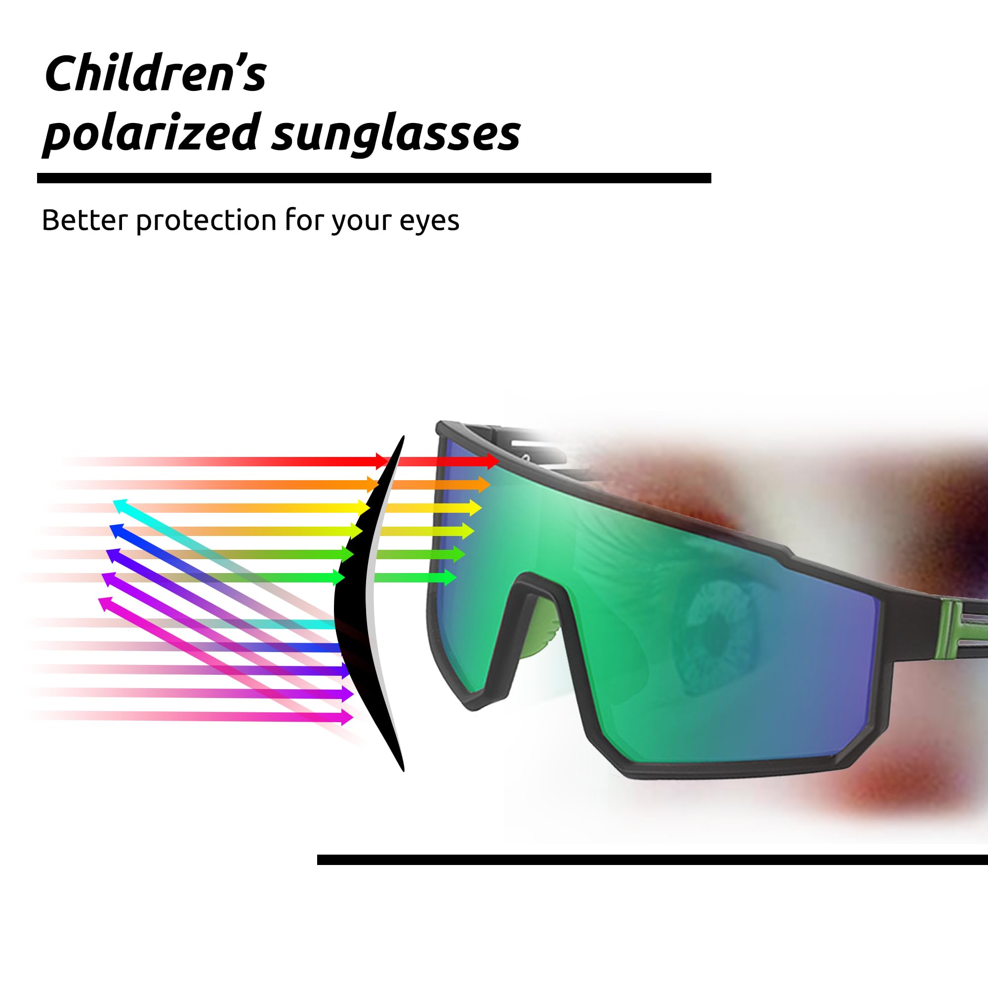 Polarisierte Sport-Sonnenbrille für Männer Frauen Jugend Kinder, UV400 Sport Sonnenbrille für Radfahren Baseball Angeln Outdoor