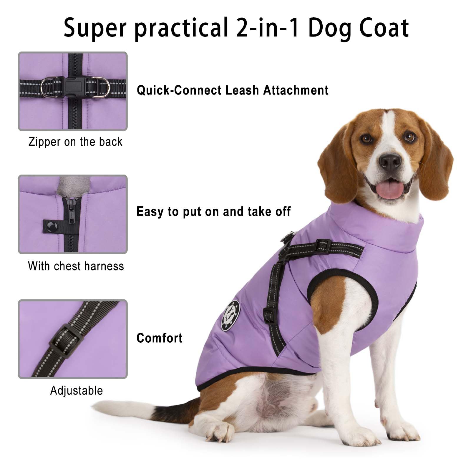 LUOWAN Cappottino Cane Taglia Piccola e Media Taglia - Cappotto Cane - Giacca Invernale Impermeabile con Imbracatura - Gilet Caldo