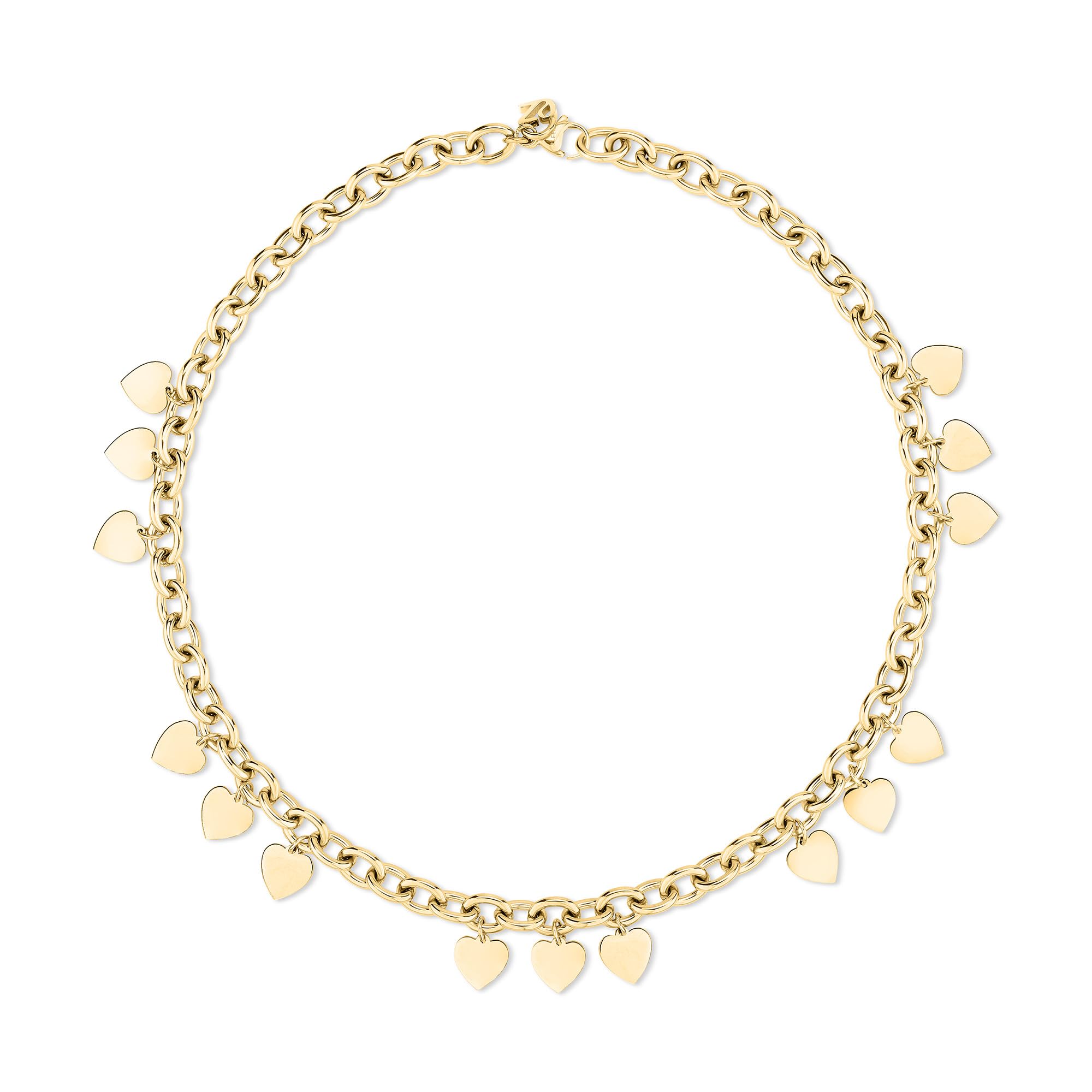Collana Donna Echtzeit A Cuore In Acciaio Inossidabile Placcato Oro – 45 Cm, Ipoallergenica E Impermeabile, Regalo Con Sacchetto Di Cotone