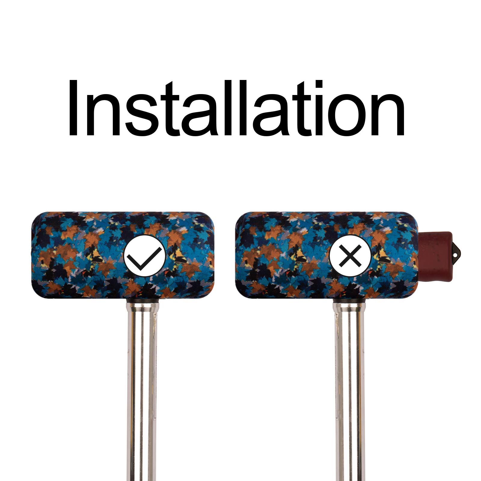 SPRING SEAON Almohadilla para mango de bastón – Funda de agarre suave y acolchada para muletas, bastones y ayudas de movilidad – Antideslizante, resistente al sudor y fácil de instalar