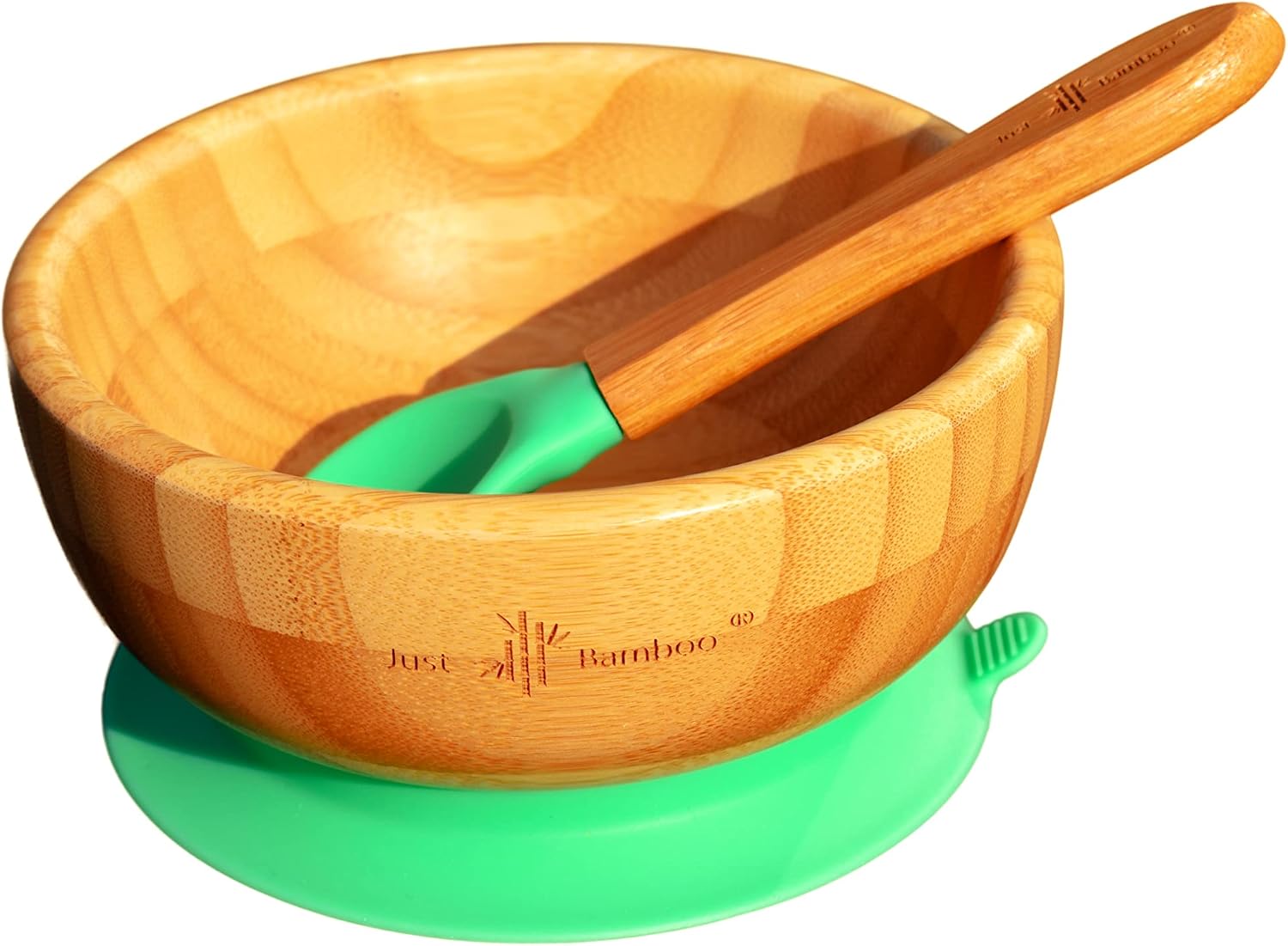 Just Bamboo ® Baby and Toddler Suction Bowl Set for Feeding and Weaning, Green, Small - Image 4