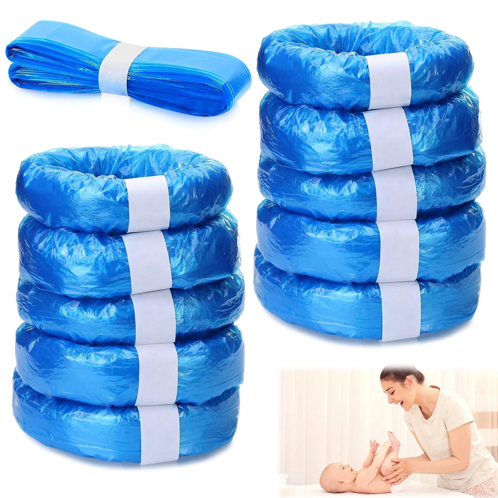 10 Stück Windeleimer Nachfüllkassetten - Windeleimer Nachfüllung, Windelbeutel Nachfüllung, 10er Pack für Familien mit Babys, 0-2 Jahre, Umweltfreundlich