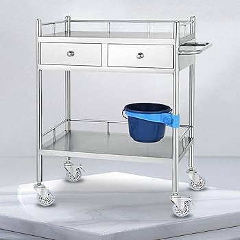 Amazon.co.jp: 医療用ワゴン キャスター付き、2段/3段ステンレス